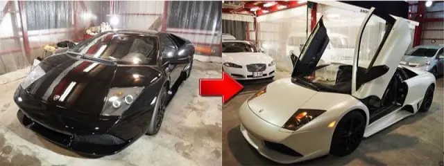 高級車のカーラッピングのビフォーアフター