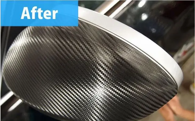 カーラッピングのビフォーアフター　サイドミラー