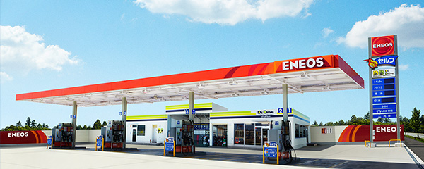 ガソリンスタンドのENEOSの外観