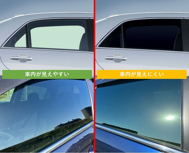 カーフィルムのタイプ別施工イメージ写真