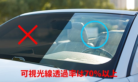 フロント部分はは可視光線透過率70％以上を確保する