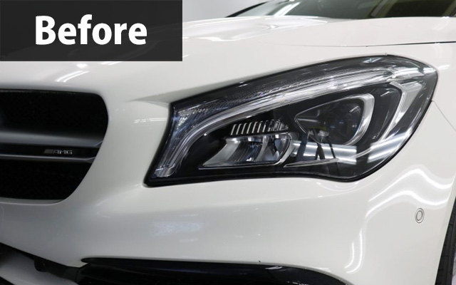 ベッドライトにプロテクションフィルム