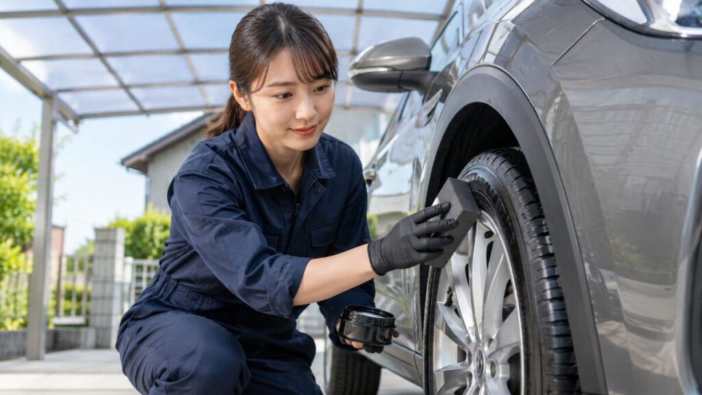 タイヤワックスは洗車のたびに塗り直すのが基本 - ガラスコーティング剤通販ブログ タイヤワックスは洗車のたびに塗り直すのが基本